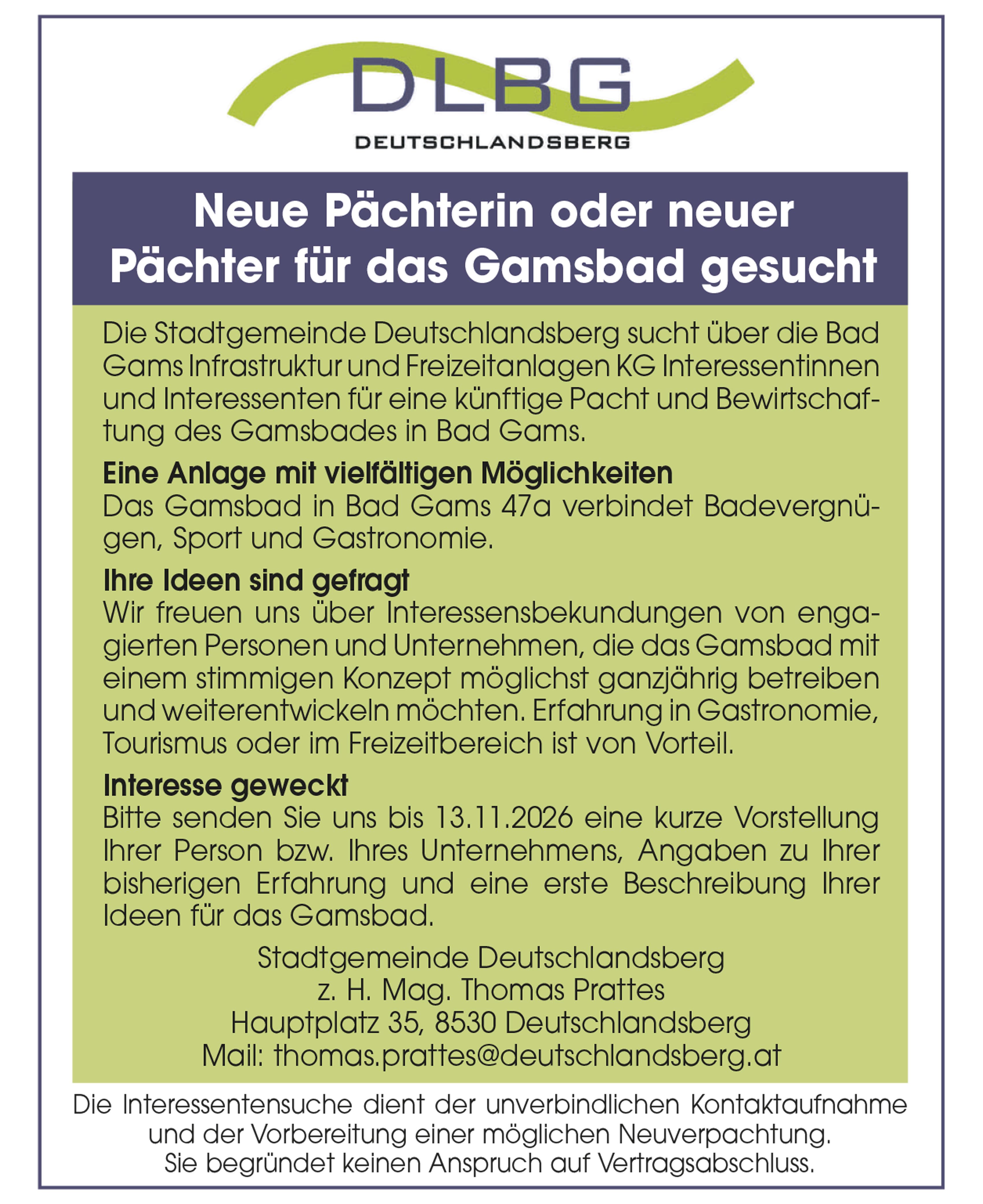 Deutschlandsberg stelle